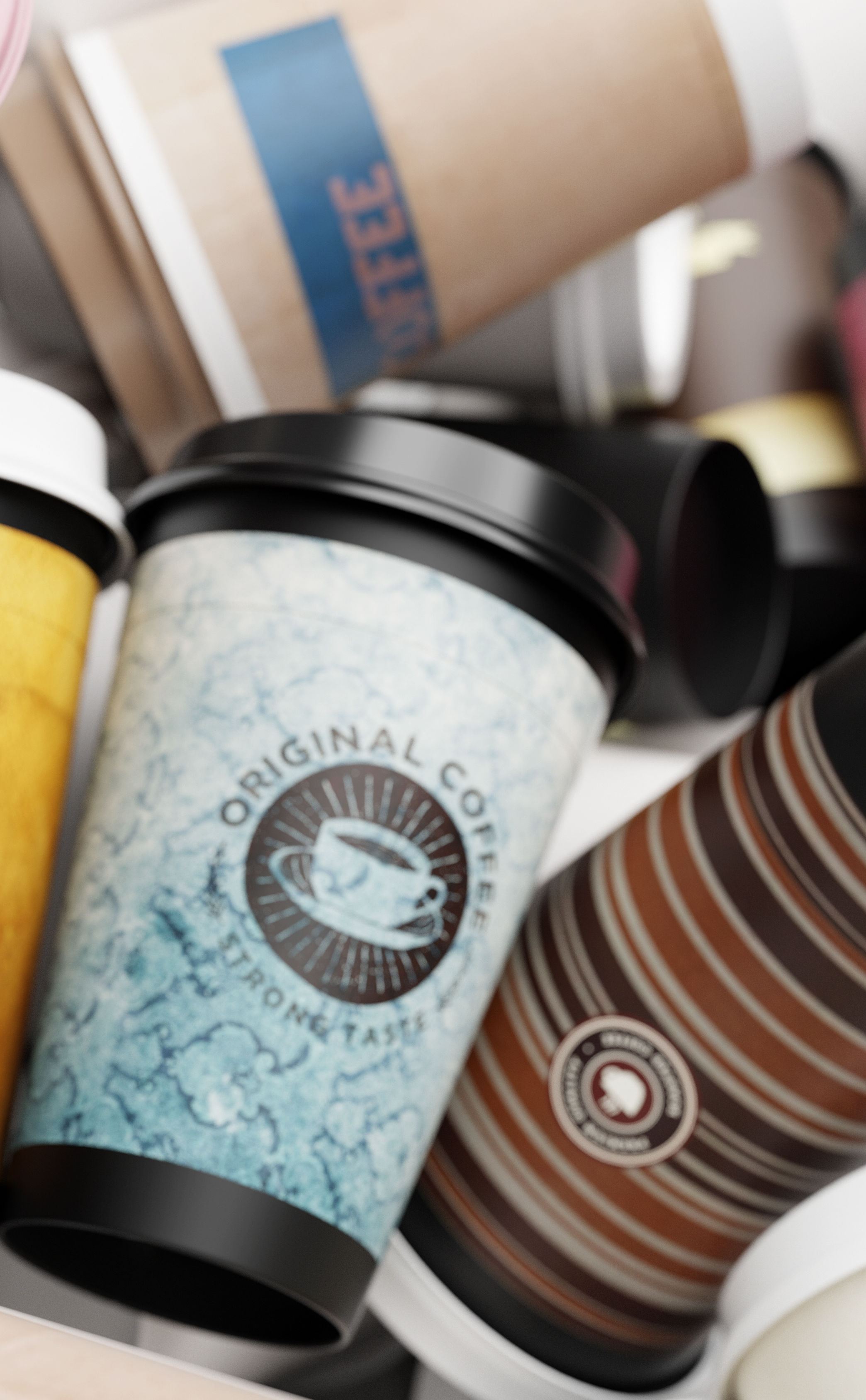 Verschiedene Kaffeebecher